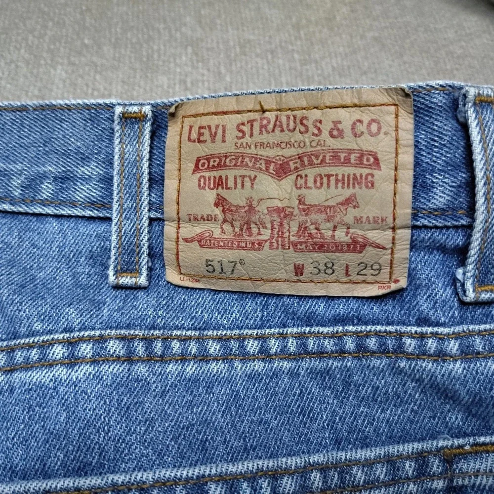 Levis 517 Y2K Boot Cut Jeans Mens 38x29 Blue Denim Classic Fit Relaxed
